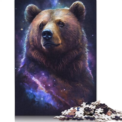 Puzzle 1000 Teile für Erwachsene. Galaxie-Tiere. Braunbär-Puzzle für Karton. Tolles Geschenk für Erwachsene. Größe: 38 x 26 cm von LiJianXXR