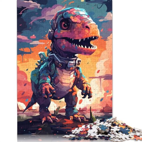 Puzzle Art Dinosaurier-Roboter 1000-teiliges Puzzle Kartonpuzzle für Erwachsene und Kinder ab 12 Jahren Heimdekorationspuzzle 38 x 26 cm von LiJianXXR