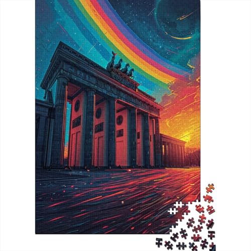 Puzzle Brandenburger Tor, Deutschland 1000-teiliges Puzzle für Erwachsene Holzpuzzle für Erwachsene und Familien Denkspiel 50x75 cm von LiJianXXR