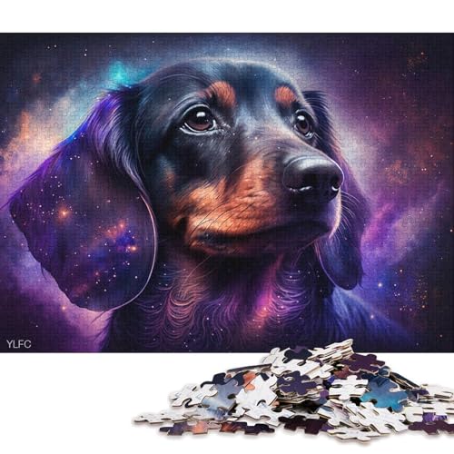 Puzzle Cosmic Galaxy Chihuahua, 1000 Teile, Puzzle für Erwachsene und Kinder ab 12 Jahren, Holzpuzzle, Familiendekoration (Größe 75 * 50 cm) von LiJianXXR