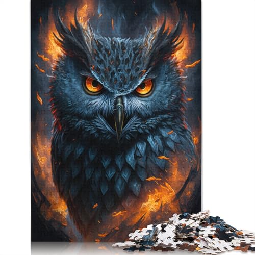 Puzzle Feuertier Eule 1000 Teile Puzzlespiel Papppuzzle Teenager und Kinder Tolles Geschenk für Erwachsene Größe: 38x26cm von LiJianXXR