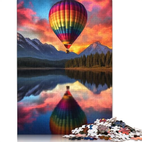 Puzzle Heißluftballon, 1000-teiliges Puzzlespiel aus Pappe für Erwachsene und Kinder ab 12 Jahren, Familienaktivität, Größe 38 x 26 cm von LiJianXXR