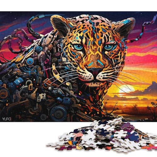 Puzzle Roboter-Leoparden-Kunst, 1000-teiliges Puzzle, Holzpuzzle für Erwachsene und Kinder ab 12 Jahren, zum Stressabbau 75x50cm/1000 Teile von LiJianXXR