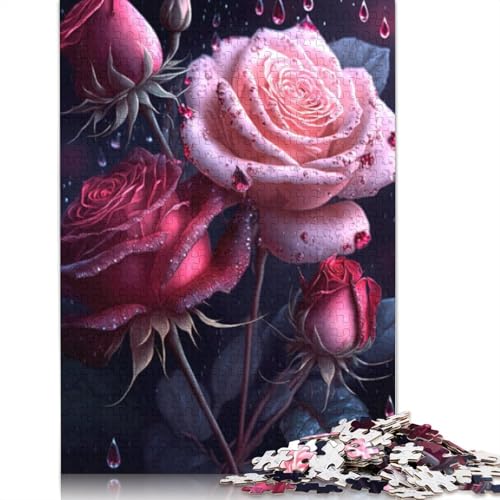 Puzzle Schöne Rose, 1000 Teile, Puzzlespiel aus Pappe, für Erwachsene und Kinder ab 12 Jahren, Familienaktivität, Größe 38 x 26 cm von LiJianXXR