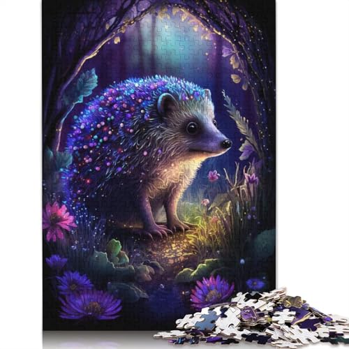 Puzzle Verträumte Igelblumen, 1000 Teile, Puzzlespiel, Papppuzzle, Teenager und Kinder, tolles Geschenk für Erwachsene, Größe: 38 x 26 cm von LiJianXXR