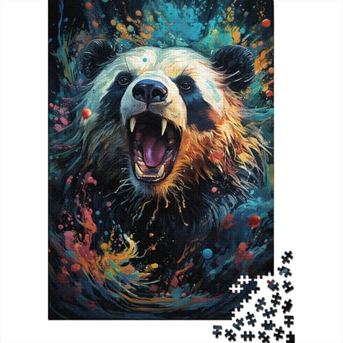 Puzzle für Erwachsene, 1000 Puzzle-Spielzeug, Unterwasser-Panda, farbenfrohe psychedelische Puzzles für Holzpuzzle, Weihnachtspuzzle-Geschenke, 50 x 75 cm von LiJianXXR