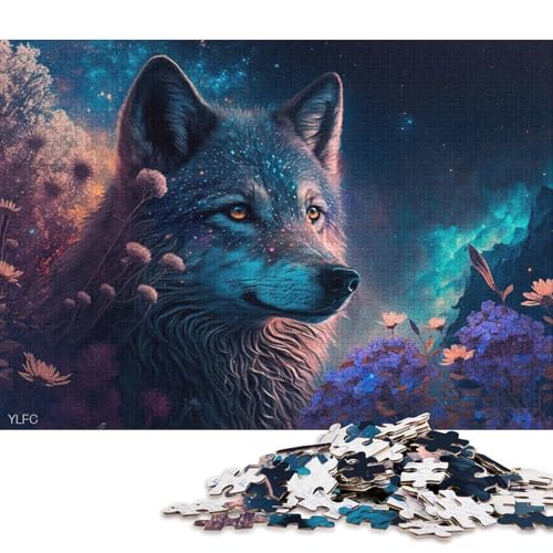 Puzzle für Erwachsene, 1000 Puzzle-Spielzeug, kosmische Wolfsblumen, Puzzles für Erwachsene und Kinder, Kartonpuzzle, Familienaktivität (Größe 38 * 26 cm) von LiJianXXR