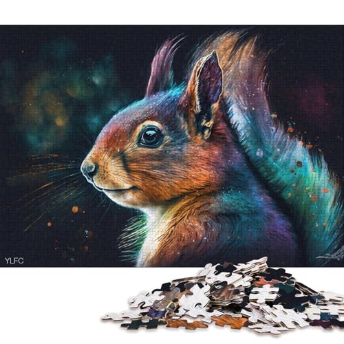 Puzzle für Erwachsene, 1000 Puzzle-Spielzeuge, Bunte Eichhörnchen-Puzzles für Erwachsene und Kinder, Holzpuzzle, Familienaktivität (Größe 75 * 50 cm) von LiJianXXR