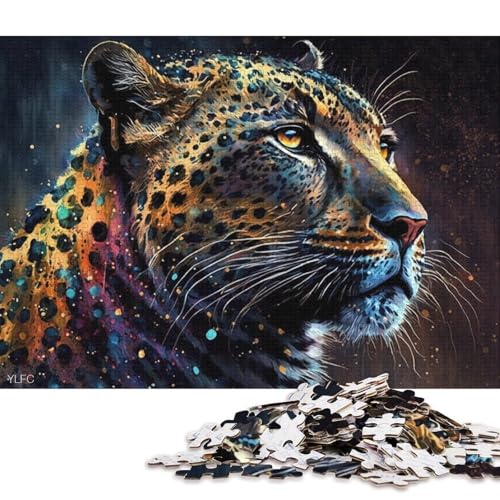 Puzzle für Erwachsene, 1000 Puzzle-Spielzeuge, Bunte Leoparden-Puzzles für Erwachsene und Kinder, Holzpuzzle, Familienaktivität (Größe 75 * 50 cm) von LiJianXXR