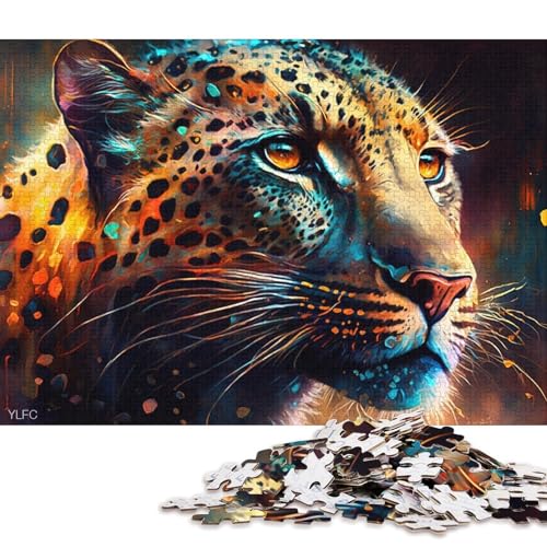 Puzzle für Erwachsene, 1000 Puzzle-Spielzeuge, Bunte Leoparden-Puzzles für Erwachsene und Kinder, Karton-Puzzle, Familienaktivität (Größe 38 * 26 cm) von LiJianXXR