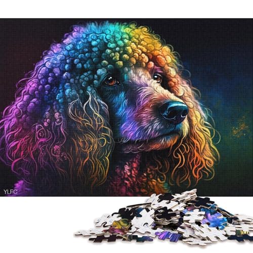 Puzzle für Erwachsene, 1000 Puzzle-Spielzeuge, Bunte Pudel-Hunde-Puzzles für Erwachsene und Kinder, Holzpuzzle, Familienaktivität (Größe 75 * 50 cm) von LiJianXXR