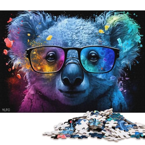 Puzzle für Erwachsene, 1000 Puzzle-Spielzeuge, Koala mit Brille, Puzzles für Erwachsene und Kinder, Kartonpuzzle, Familienaktivität (Größe 38 * 26 cm) von LiJianXXR