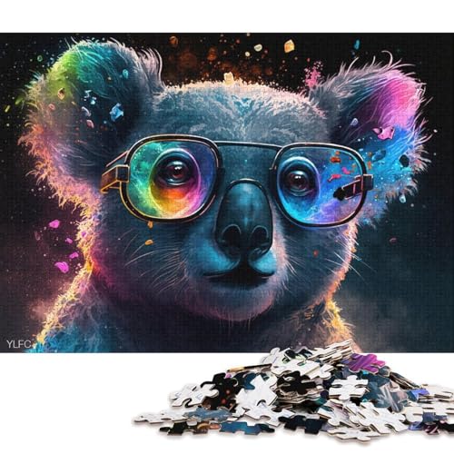 Puzzle für Erwachsene, 1000 Puzzle-Spielzeuge, Koala mit Brille, Puzzles für Erwachsene und Kinder, Kartonpuzzle, Familienaktivität (Größe 38 * 26 cm) von LiJianXXR