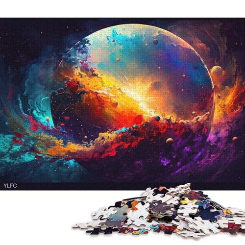 Puzzle für Erwachsene, 1000 Puzzle-Spielzeuge, farbenfrohe Puzzles mit Planeten und Universum für Erwachsene und Kinder, Kartonpuzzle, Familienaktivität (Größe 38 * 26 cm) von LiJianXXR