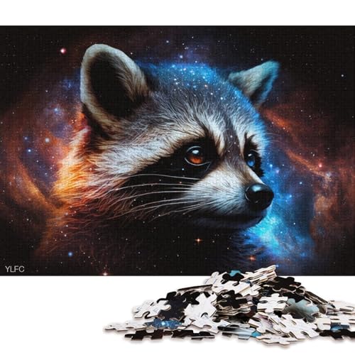 Puzzle für Erwachsene, 1000 Puzzle-Spielzeuge, kosmische Galaxie-Waschbär-Puzzles für Erwachsene und Kinder, Karton-Puzzle, Familienaktivität (Größe 38 * 26 cm) von LiJianXXR