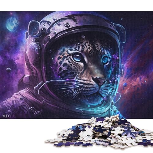 Puzzle für Erwachsene, 1000 Puzzle-Spielzeuge, kosmischer Astronaut, Leopard, Puzzles für Erwachsene und Kinder, Kartonpuzzle, Familienaktivität (Größe 38 * 26 cm) von LiJianXXR