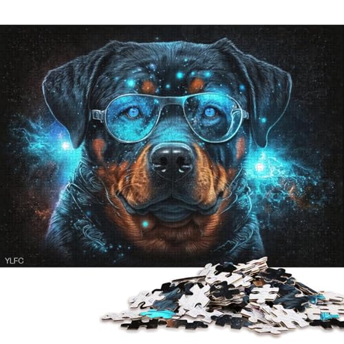 Puzzle für Erwachsene, 1000 Puzzle-Spielzeuge, magische Rottweiler-Krieger-Puzzles für Erwachsene und Kinder, Papppuzzle, Familienaktivität (Größe 38 * 26 cm) von LiJianXXR