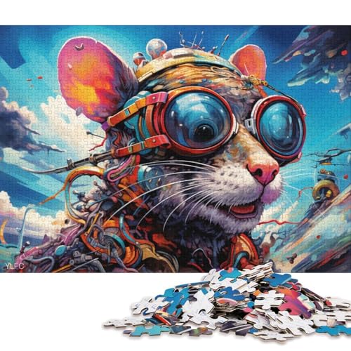 Puzzle für Erwachsene, 1000 Puzzles, Bunte Robotermaus, Puzzle für Erwachsene, Holzpuzzle, Lernspielzeug, Familienspiele 75x50cm/1000 Teile von LiJianXXR