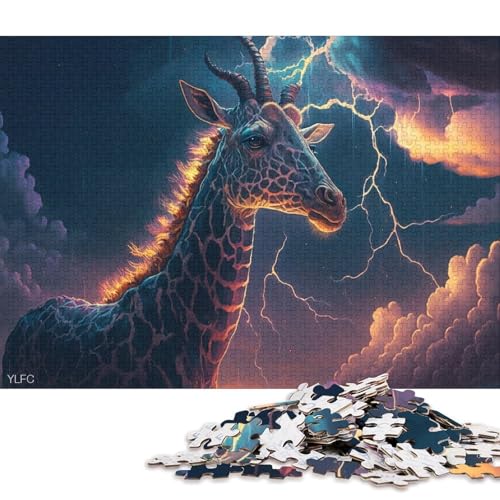 Puzzle für Erwachsene, 1000 Puzzles, Fantasy-Kunst, Giraffe, für Erwachsene und Kinder, Holzpuzzles, Puzzles für Erwachsene, Geschenke 75x50cm/1000 Teile von LiJianXXR