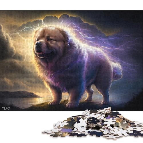 Puzzle für Erwachsene, 1000 Puzzles, Kunst-Chow-Chow-Hund, Puzzle für Erwachsene, Holzpuzzle, Lernspielzeug, Familienspiele 75x50cm/1000 Teile von LiJianXXR