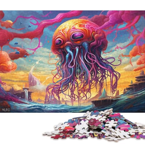 Puzzle für Erwachsene, 1000 Puzzles, Roboter, Bunte Quallen, Puzzle für Erwachsene, Holzpuzzle, Lernspielzeug, Familienspiele 75x50cm/1000 Teile von LiJianXXR