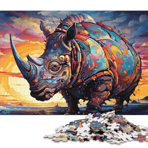 Puzzle für Erwachsene, 1000 Puzzles, Roboter-Nashorn, für Erwachsene und Kinder, Holzpuzzle, Puzzles für Erwachsene, Geschenke 75x50cm/1000 Teile von LiJianXXR