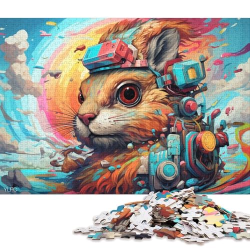 Puzzle für Erwachsene, 1000 Puzzles, buntes Roboter-Eichhörnchen, für Erwachsene und Kinder, Kartonpuzzle, Puzzles für Erwachsene, Geschenke 38x26cm/1000 Teile von LiJianXXR