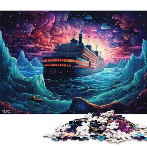 Puzzle für Erwachsene, 1000 Puzzles, buntes Schiff, Puzzle für Erwachsene, Holzpuzzle, Lernspielzeug, Familienspiele 75x50cm/1000 Teile von LiJianXXR