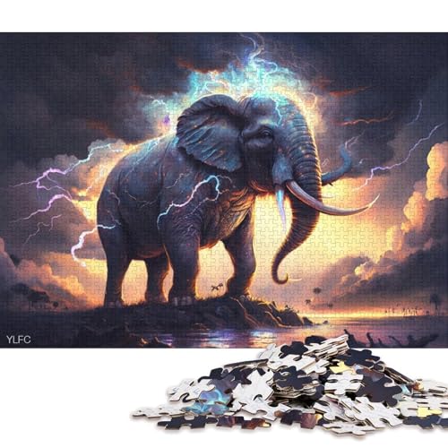 Puzzle für Erwachsene, 1000 Teile, Art Dream Elephant Puzzles, Kartonpuzzles, Lernspiele, Heimdekorationspuzzle. 38x26cm/1000 Stück von LiJianXXR