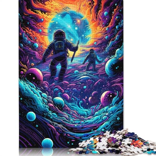 Puzzle für Erwachsene, 1000 Teile, Astronauten im Weltraum, für Erwachsene und Kinder, Holzpuzzle, Familienpuzzlespiel, 75 x 50 cm von LiJianXXR