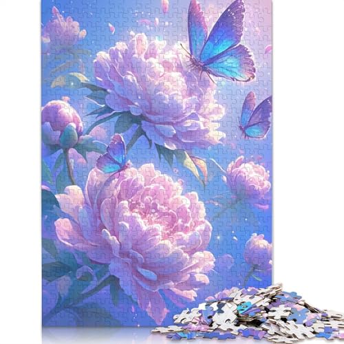 Puzzle für Erwachsene, 1000 Teile, Blumen- und Schmetterlingspuzzle für Erwachsene, Kartonpuzzle, Lernspiel für Erwachsene und Kinder, Größe 38 x 26 cm von LiJianXXR