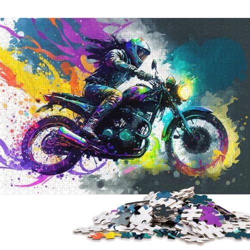 Puzzle für Erwachsene, 1000 Teile, Cooles Motorrad-Puzzle, Kartonpuzzle, Heimdekorationspuzzle (Größe 38 * 26 cm) von LiJianXXR