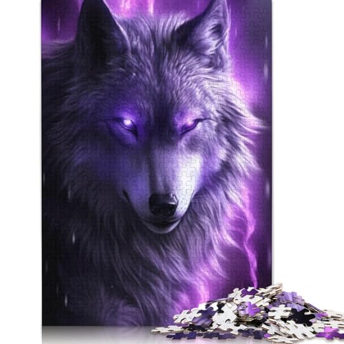 Puzzle für Erwachsene, 1000 Teile, Cosmic Wolf, Puzzle für Erwachsene, Holzpuzzle, Heimdekoration, Größe 75 x 50 cm von LiJianXXR