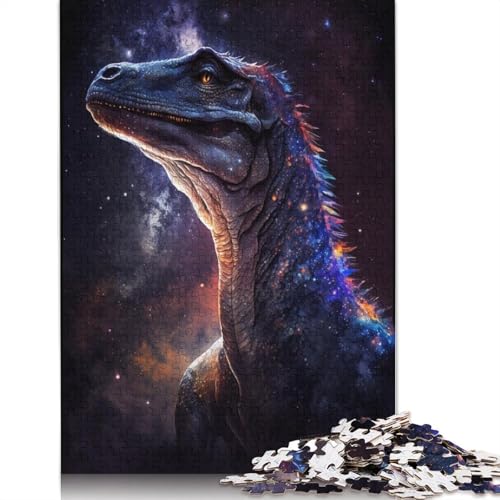 Puzzle für Erwachsene, 1000 Teile, Galaxie-Weltraum-Dinosaurier, Puzzle für Erwachsene und Kinder, Holzpuzzle, Lernspielzeug (Größe 75 x 50 cm) von LiJianXXR