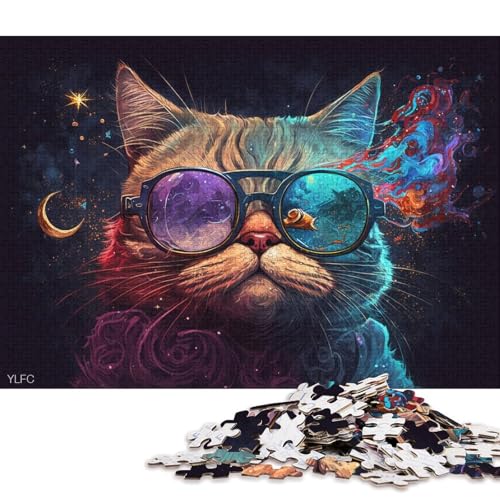 Puzzle für Erwachsene, 1000 Teile, Garfield-Katze mit Brille, Puzzle aus Karton, Heimdekorationspuzzle (Größe 38 * 26 cm) von LiJianXXR