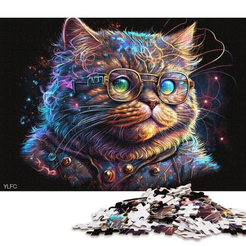 Puzzle für Erwachsene, 1000 Teile, Garfield-Katze mit Brille, Puzzle für Erwachsene, Papppuzzle, tolle Geschenke zu Weihnachten (Größe 38 * 26 cm) von LiJianXXR