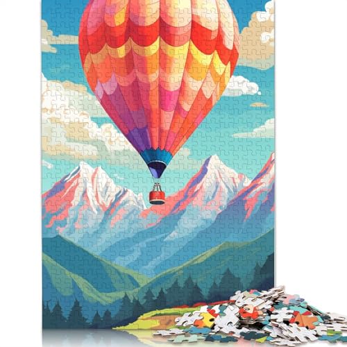 Puzzle für Erwachsene, 1000 Teile, Heißluftballon mit Bergen, Puzzle für Erwachsene, Papppuzzle, Lernspiel, Herausforderungsspielzeug, Größe 38 x 26 cm von LiJianXXR