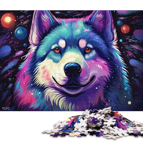 Puzzle für Erwachsene, 1000 Teile, Husky im Weltraum, Puzzle für Erwachsene, Holzpuzzle, Lernspiel, Herausforderungsspielzeug 75x50cm/1000 Teile von LiJianXXR