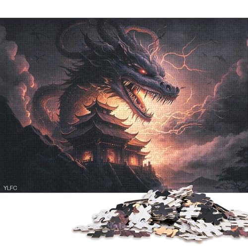 Puzzle für Erwachsene, 1000 Teile, Japanischer Tempel mit Drachen, Puzzle, Holzpuzzle, Lernspiele, Heimdekorationspuzzle. 75x50cm/1000 Teile von LiJianXXR