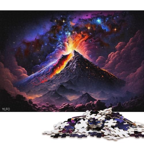 Puzzle für Erwachsene, 1000 Teile, Kosmischer Vulkan, Holzpuzzle, Heimdekorationspuzzle (Größe 75 * 50 cm) von LiJianXXR