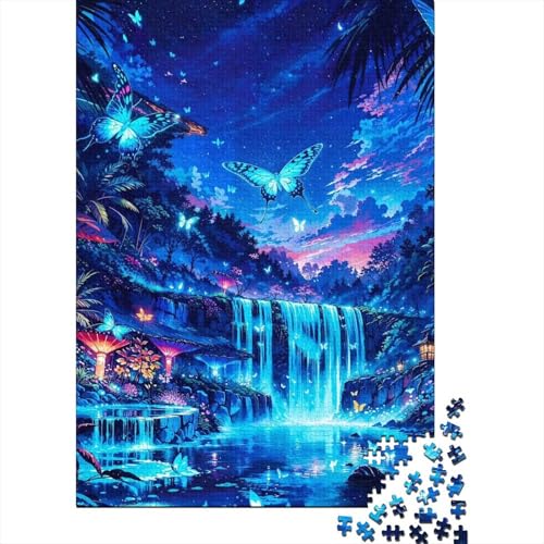 Puzzle für Erwachsene, 1000 Teile, Moonlit Mystique, biolumineszentes Puzzle für Erwachsene und Kinder, Holzbrett-Puzzle, Spielzeug, Denkspiel, Größe: 75 x 50 cm von LiJianXXR