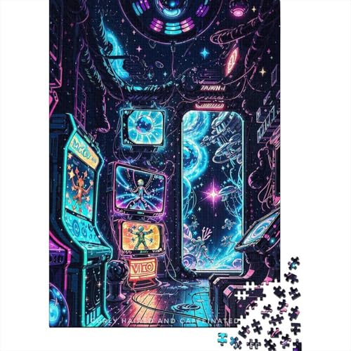 Puzzle für Erwachsene, 1000 Teile, Sci-Fi-Arcade-Art-Puzzles für Erwachsene und Kinder, Holzbrett-Puzzle, Spielzeug, Denkspiel, Größe: 75 x 50 cm von LiJianXXR