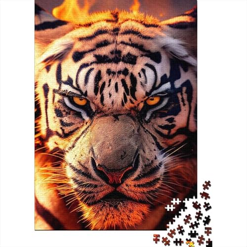 Puzzle für Erwachsene, 1000 Teile, The Top Fiercest Tigers, Puzzle für Erwachsene und Kinder, Holzbrett-Puzzle, Spielzeug, Denkspiel, Größe: 75 x 50 cm von LiJianXXR