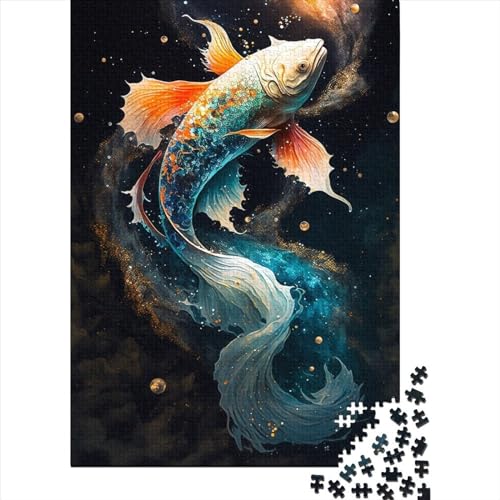 Puzzle für Erwachsene, 1000 Teile, Tier-Goldfisch-Puzzle für Erwachsene und Kinder, Holzbrett-Puzzle, Spielzeug, Denkspiel, Größe: 75 x 50 cm von LiJianXXR