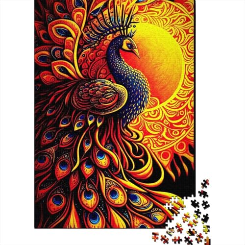 Puzzle für Erwachsene, 1000 Teile, Tier-Pfau, Puzzle für Erwachsene und Kinder, Holzbrett-Puzzle, Spielzeug, Denkspiel, Größe: 75 x 50 cm von LiJianXXR