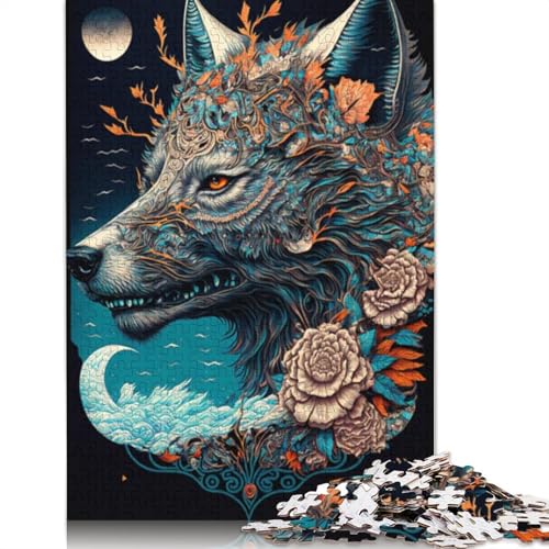 Puzzle für Erwachsene, 1000 Teile, Tier-Wolf-Puzzle, Holzpuzzle für Erwachsene, Familienspiele, Größe 75 x 50 cm von LiJianXXR