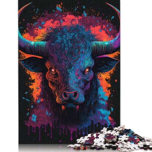 Puzzle für Erwachsene, 1000 Teile, Tiere, Bullen, Puzzle für Erwachsene, Kartonpuzzle, Familienspiele, Größe 38 x 26 cm von LiJianXXR