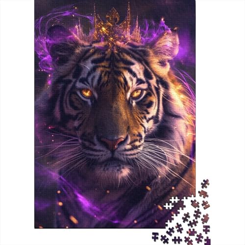 Puzzle für Erwachsene, 1000 Teile, Tiger-Puzzle für Erwachsene und Kinder, Holzbrett-Puzzle, Spielzeug, Denkspiel, Größe: 75 x 50 cm von LiJianXXR