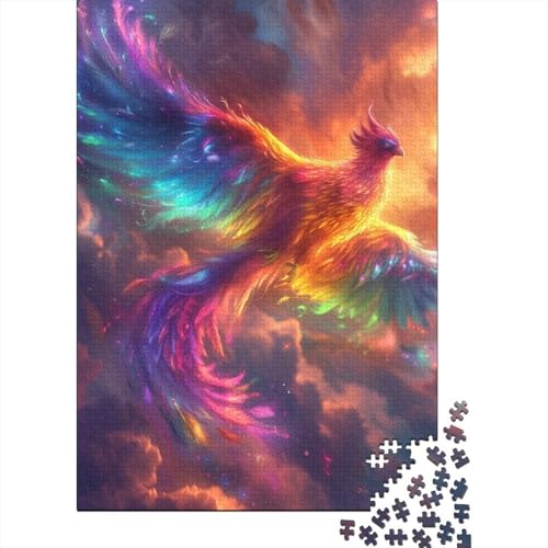 Puzzle für Erwachsene, 1000 Teile, Vogel Phönix, Puzzle für Erwachsene und Kinder, Holzbrett-Puzzle, Spielzeug, Denkspiel, Größe: 75 x 50 cm von LiJianXXR