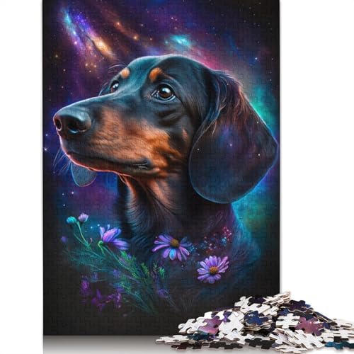 Puzzle für Erwachsene, 1000 Teile, Weltraumtier-Dackel-Puzzle für Erwachsene und Kinder, Papppuzzle, tolles Geschenk für Erwachsene (Größe 38 x 26 cm) von LiJianXXR